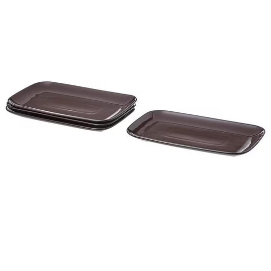 FÄRGKLAR Plate, glossy brown, 30x18 cm