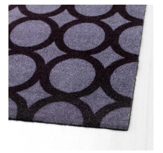 MEJLS Door mat, circle pattern grey/black