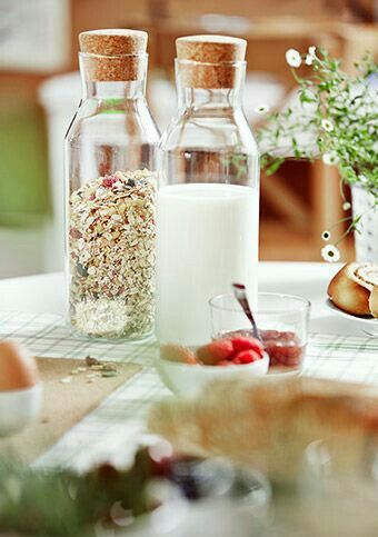IKEA 365+ Carafe with stopper, clear glass/cork, 1 l