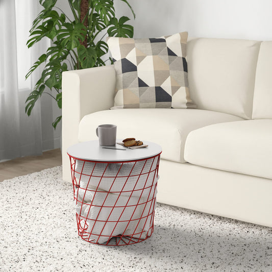KVISTBRO Storage table, red/light grey