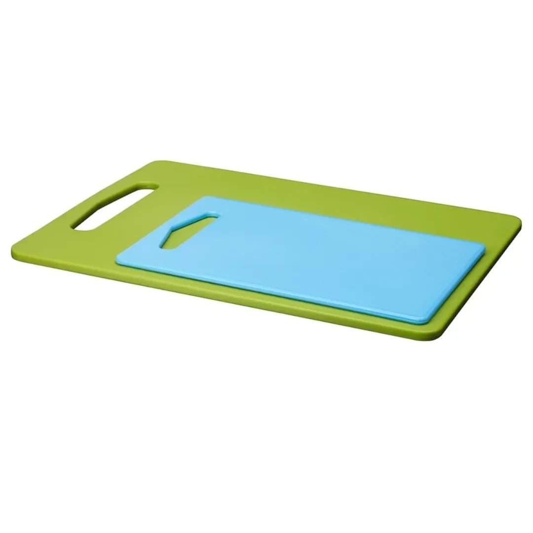 BERGTUNGA Chopping board, set of 2, green/blue