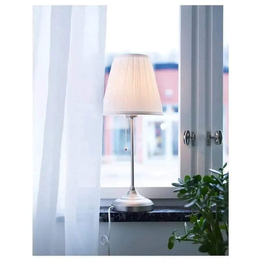 ÅRSTID Table lamp, nickel-plated/white