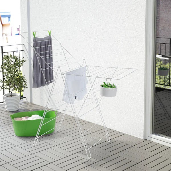 FROST Drying rack, in/outdoor, white (slightly peel off)