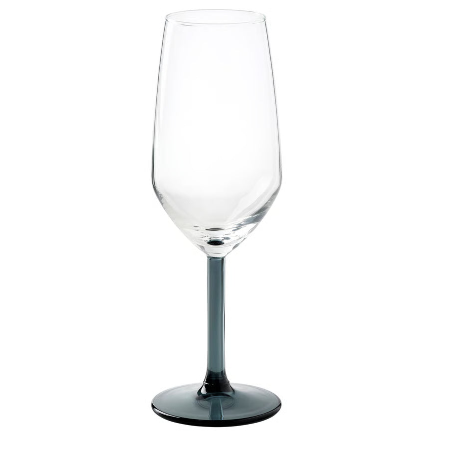 RÖDRÄKA Juice Glass, blue-grey/clear glass, 25 cl