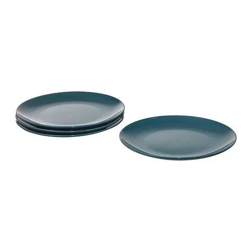 FÄRGKLAR Plate, glossy dark turquoise, 26 cm