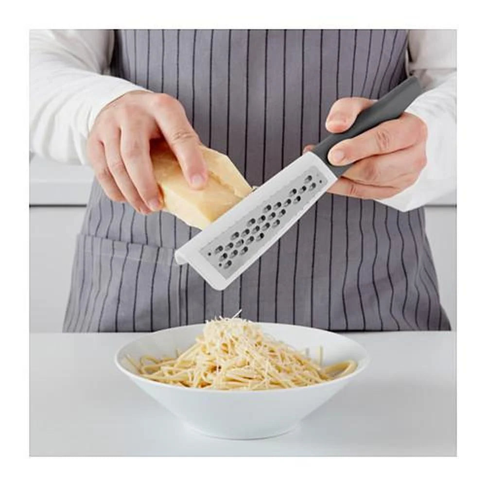 STRÅLANDE grater with handle stainless steel / dark gray