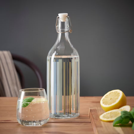 KORKEN Bottle with stopper Printed, 1L