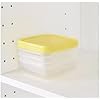 PRUTA Food container with lid, yellow, 0.6 l