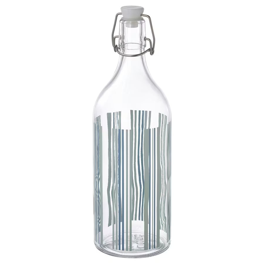 KORKEN Bottle with stopper Printed, 1L
