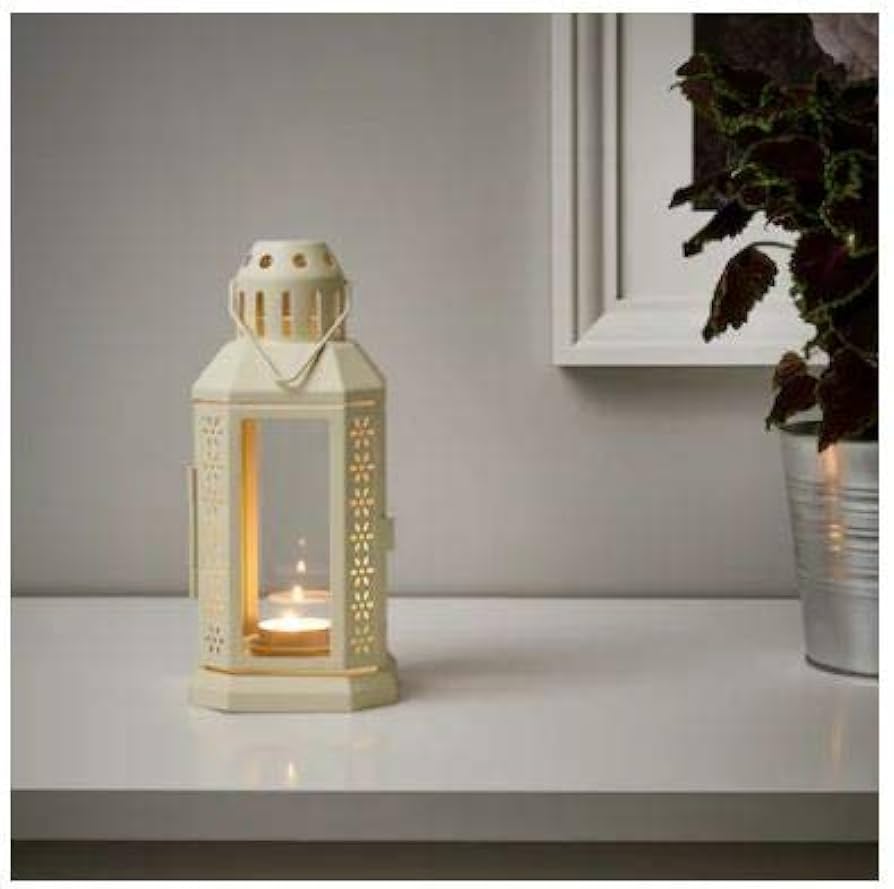 ENRUM Lantern for tealight, in/outdoor - BEIGE