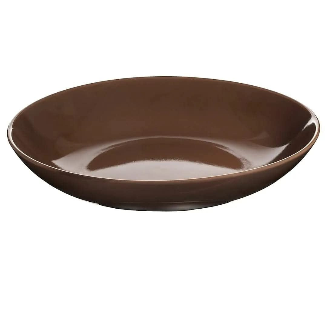 FÄRGKLAR Serving bowl, glossy brown, 30 cm