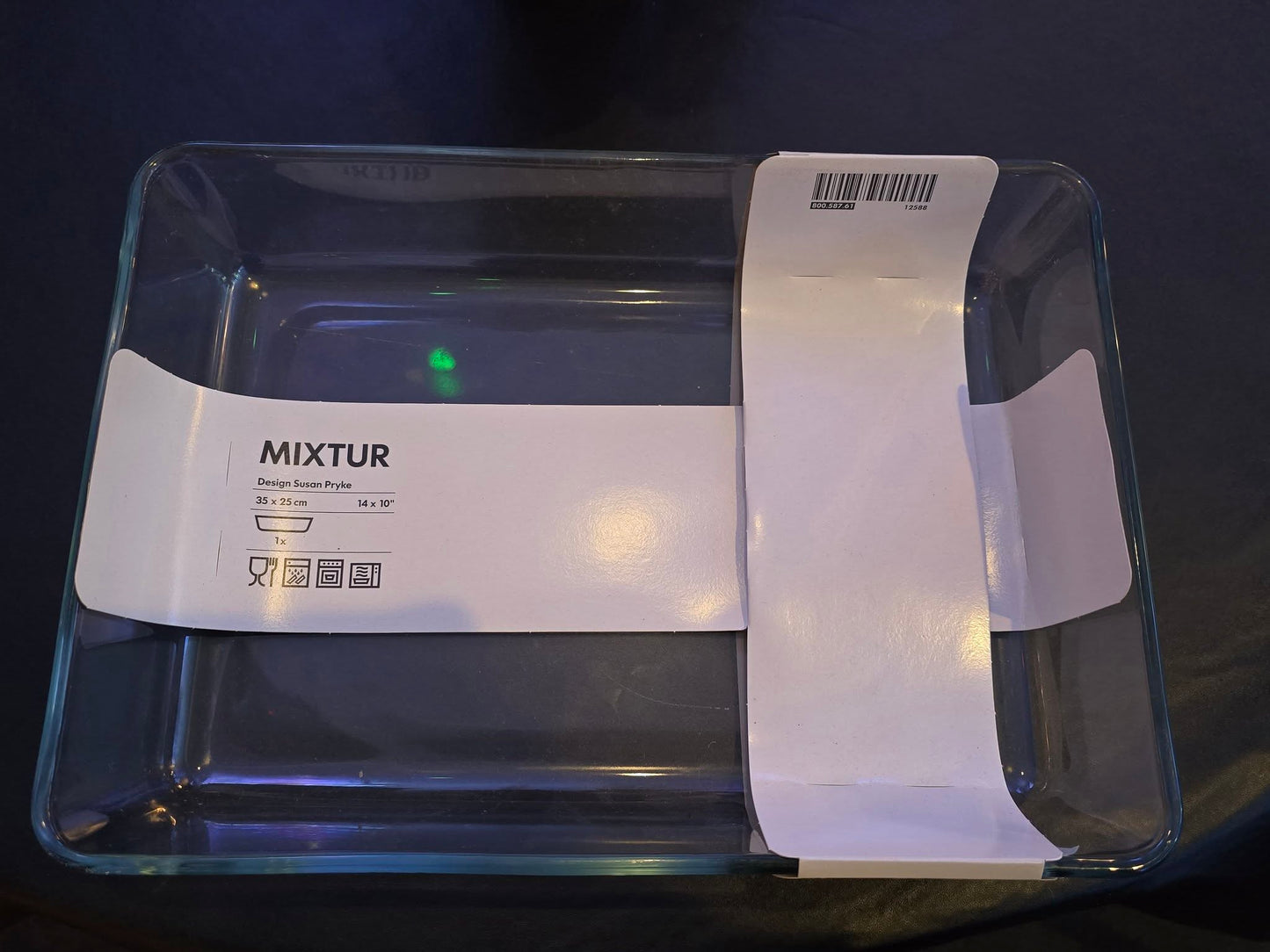 MIXTUR Oven/serving dish, clear glass, 27x18 cm