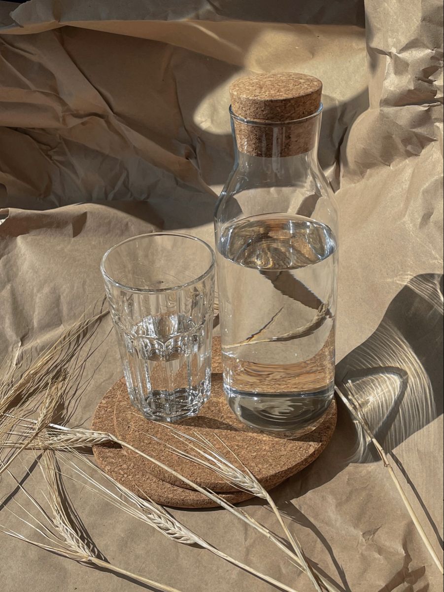 IKEA 365+ Carafe with stopper, clear glass/cork, 1 l