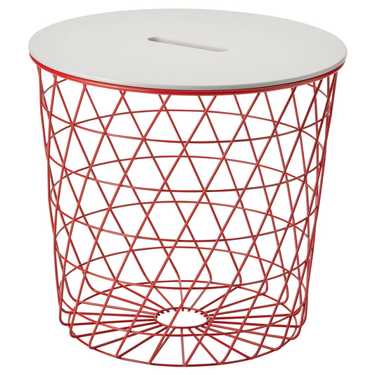 KVISTBRO Storage table, red/light grey