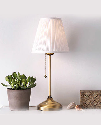 ÅRSTID Table lamp, brass/white