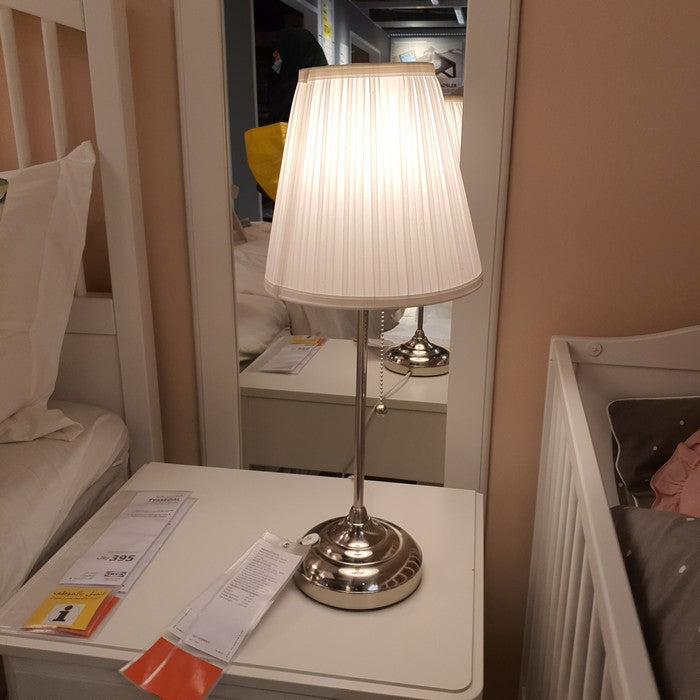 ÅRSTID Table lamp, nickel-plated/white