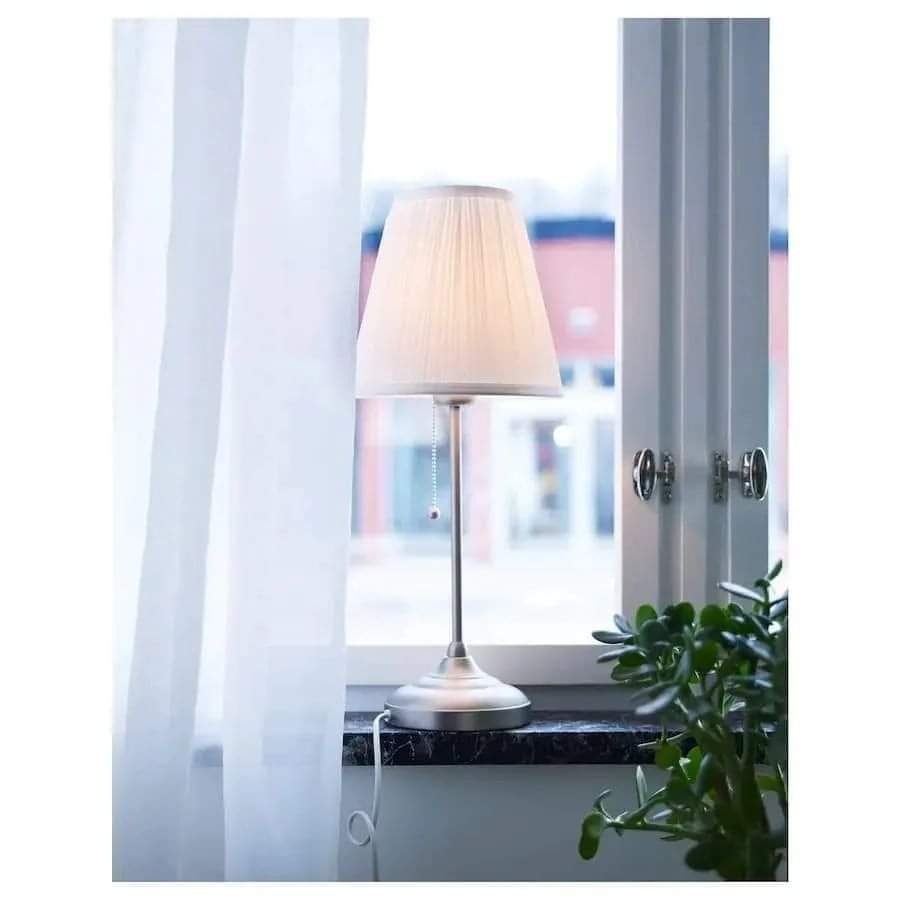 ÅRSTID Table lamp, nickel-plated/white