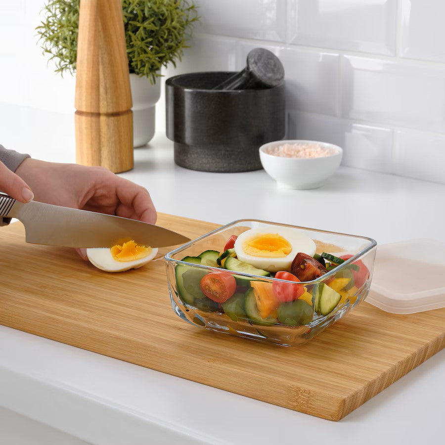 BESTÄMMA Food container with lid, glass