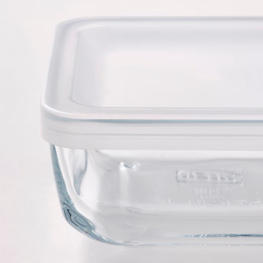 BESTÄMMA Food container with lid, glass
