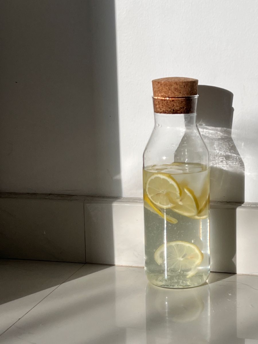 IKEA 365+ Carafe with stopper, clear glass/cork, 1 l
