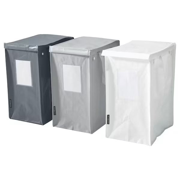 DIMPA Waste sorting bag, white/dark grey/light grey