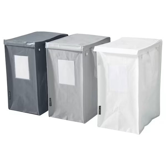 DIMPA Waste sorting bag, white/dark grey/light grey