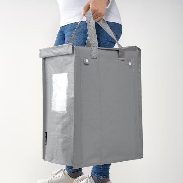 DIMPA Waste sorting bag, white/dark grey/light grey