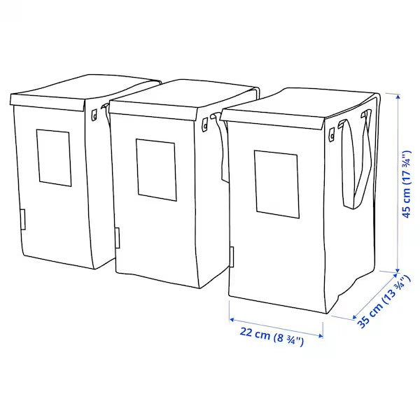 DIMPA Waste sorting bag, white/dark grey/light grey