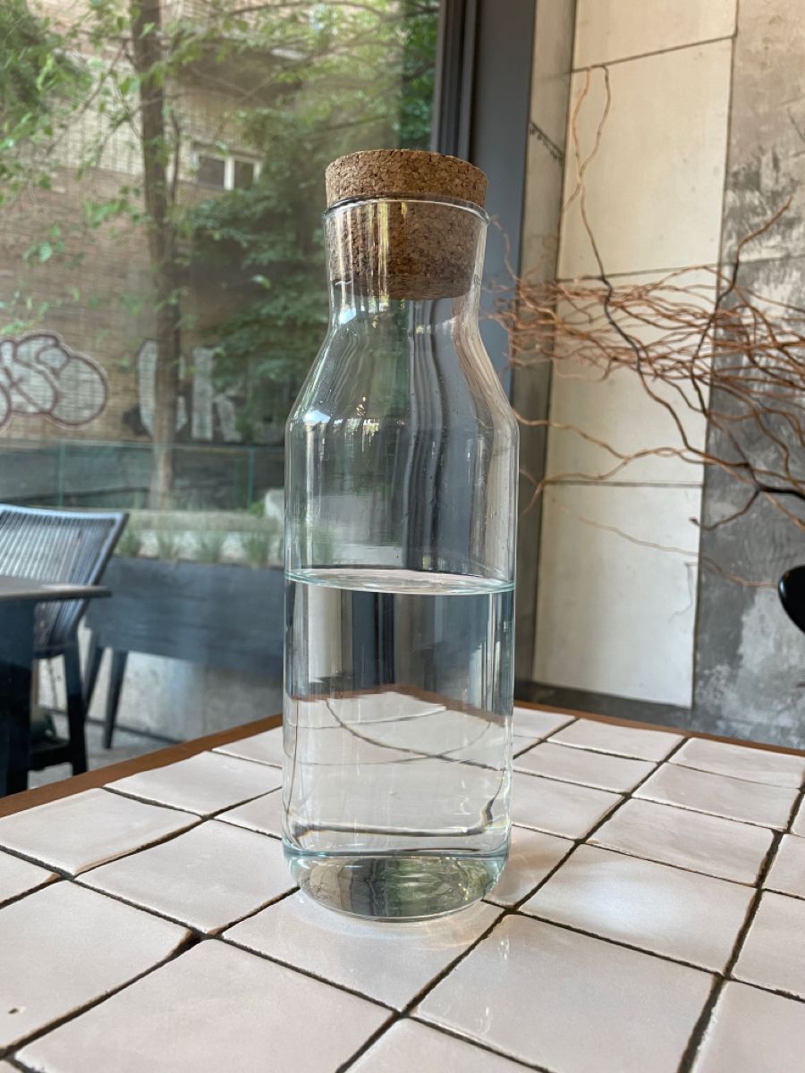 IKEA 365+ Carafe with stopper, clear glass/cork, 1 l