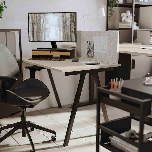 ELLOVEN Monitor stand with drawer, anthracite
