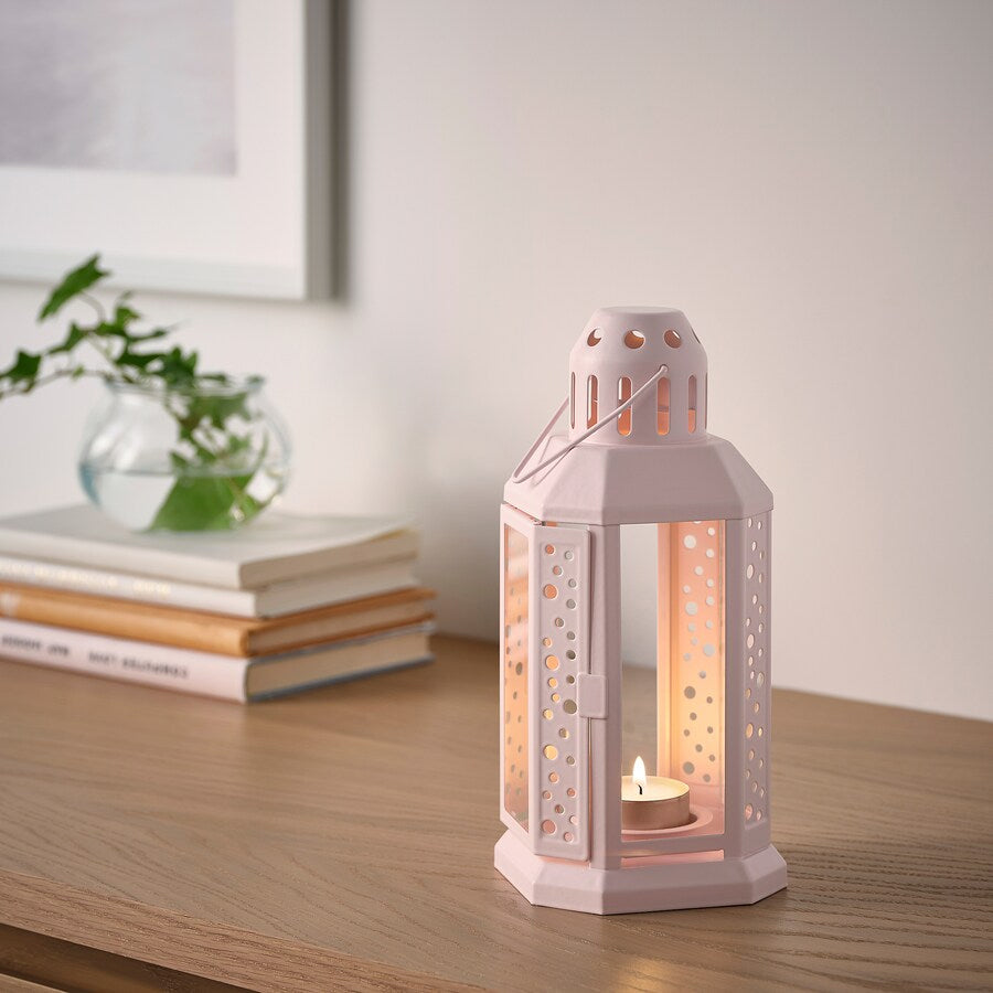 ENRUM Lantern for tealight, in/outdoor - PINK