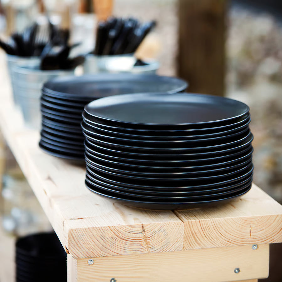 FÄRGKLAR 18-piece service, Matt Dark Grey