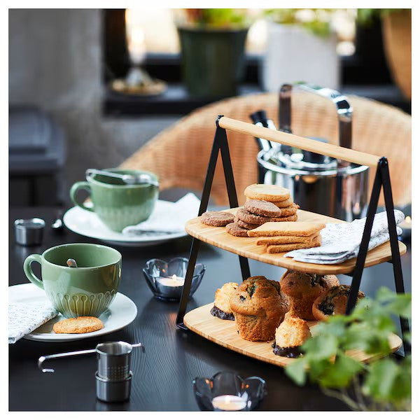 FULLSPÄCKAD Serving tray, bamboo/black