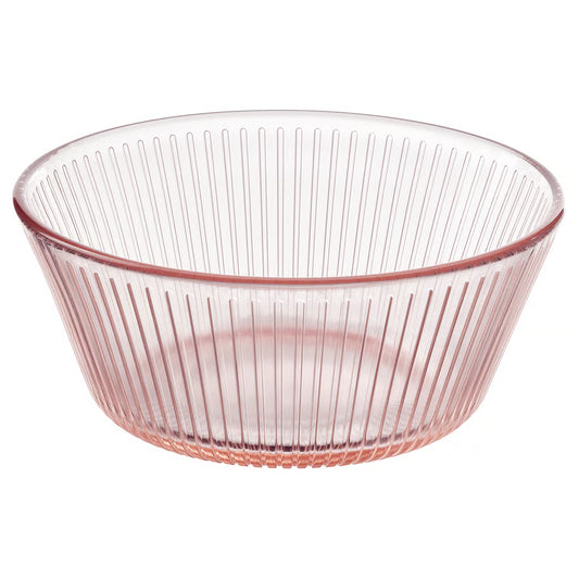 HAVSGÄDDA Bowl, stripe pattern/pink, 12 cm