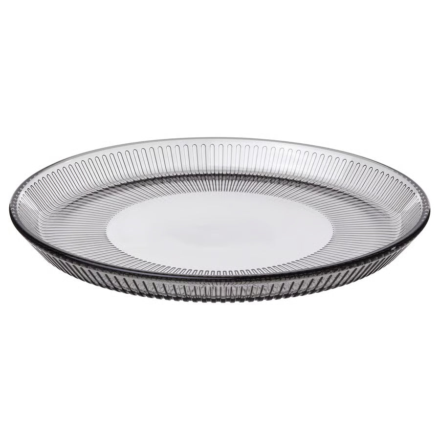 HAVSGÄDDA Side plate, stripe pattern/grey, 21 cm