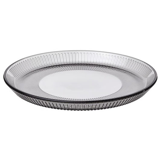 HAVSGÄDDA Side plate, stripe pattern/grey, 21 cm