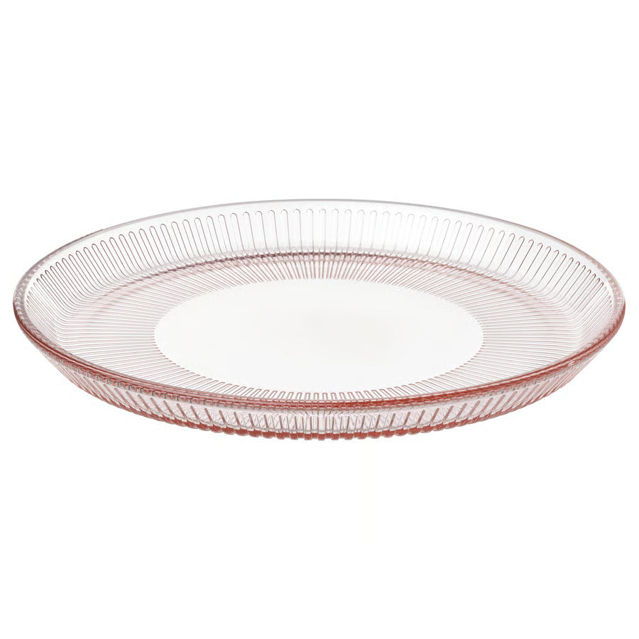 HAVSGÄDDA Side plate, stripe pattern/pink, 21 cm