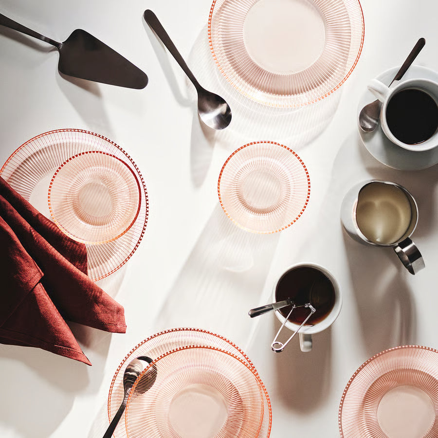 HAVSGÄDDA Bowl, stripe pattern/pink, 12 cm