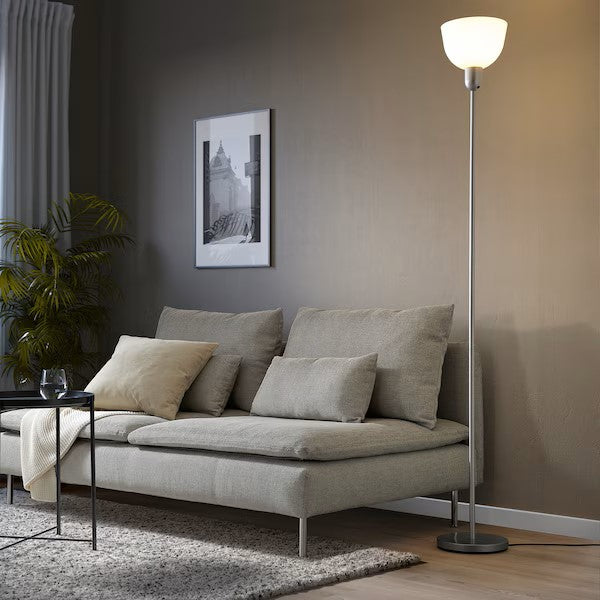 HEKTOGRAM Floor uplighter, silver-colour/white