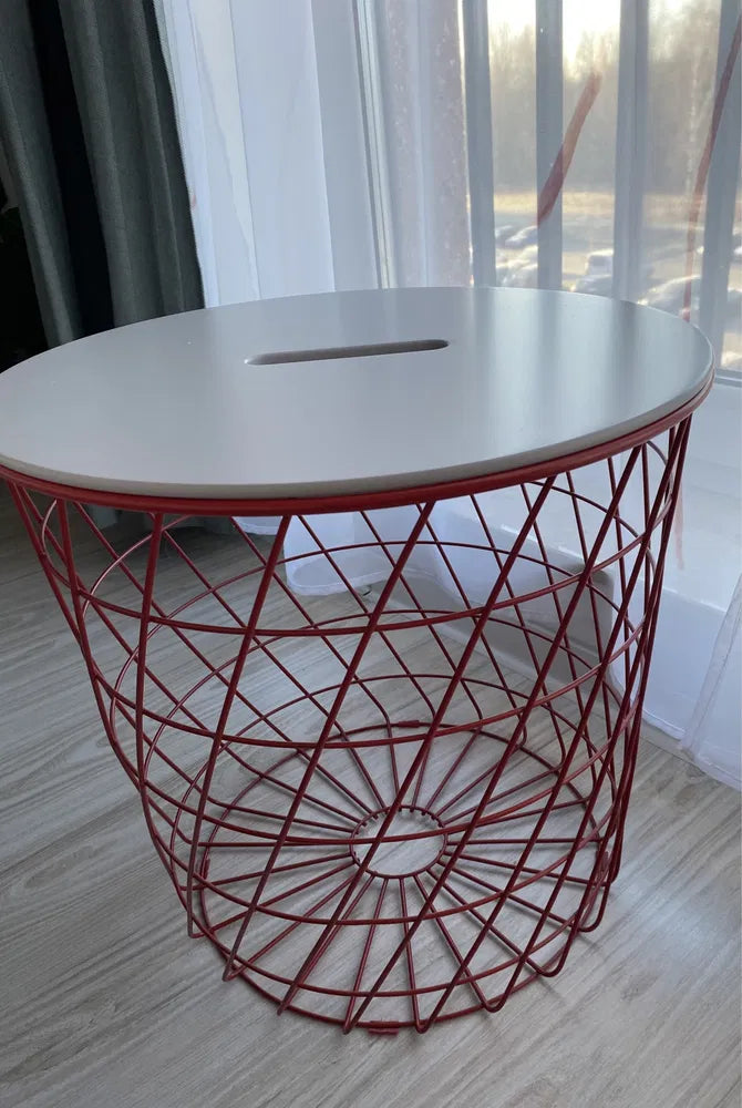 KVISTBRO Storage table, red/light grey