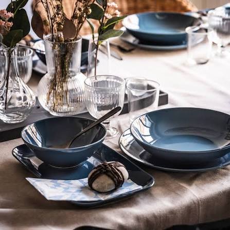 FÄRGKLAR Plate, glossy dark turquoise, 23 cm