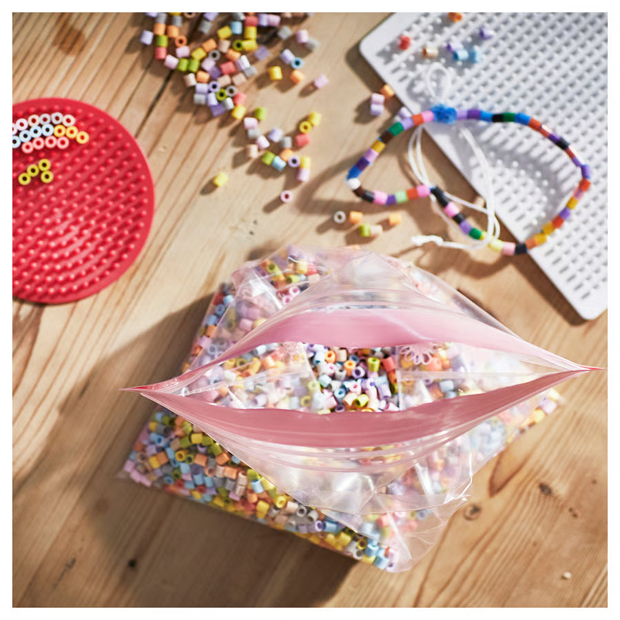 ISTAD Resealable bag, patterned red/pink, 2.5/1.2 l