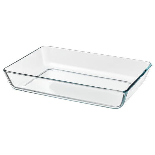 MIXTUR Oven/serving dish, clear glass, 27x18 cm