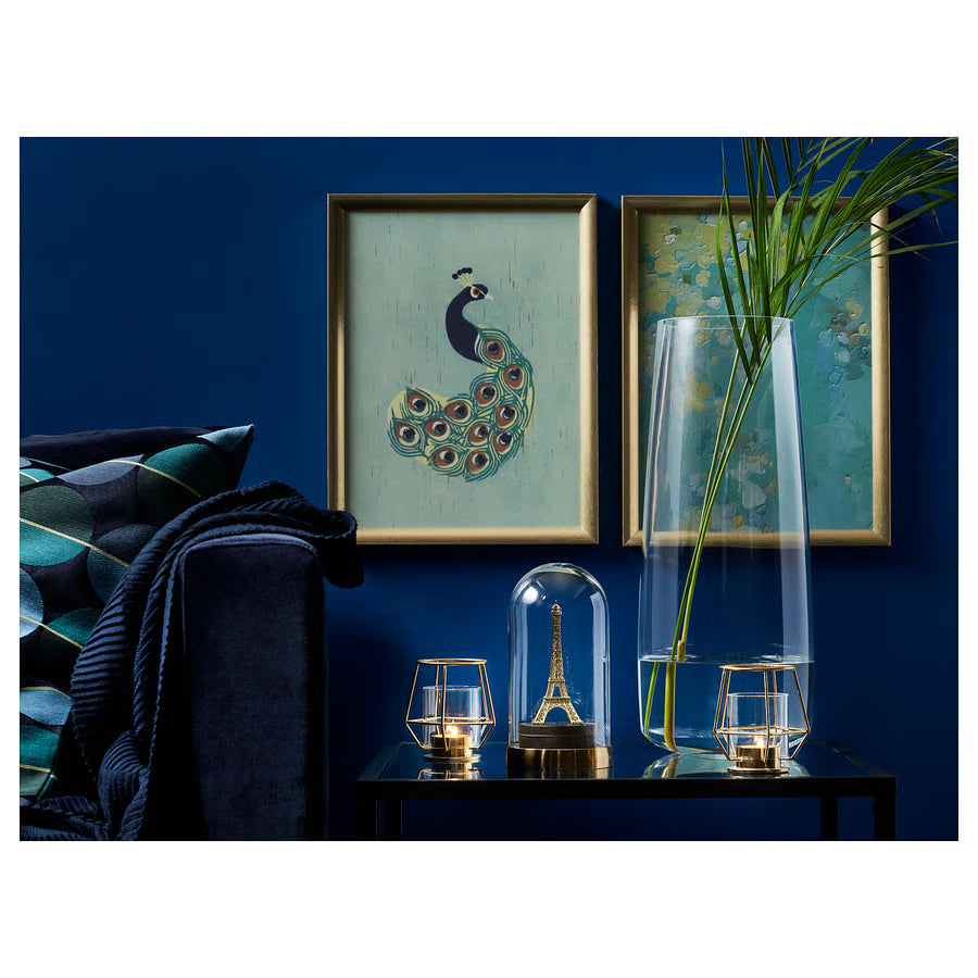 PÄRLBAND Tealight holder, gold-colour, 10 cm