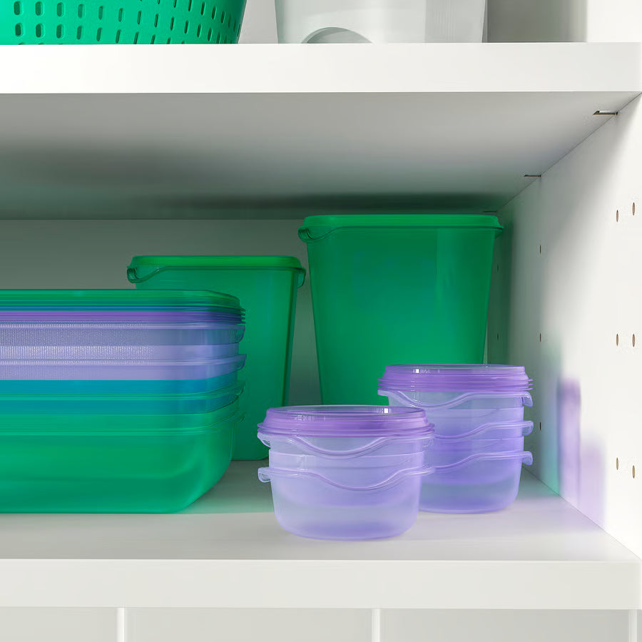 PRUTA Food container with lid, lilac, 70 ml