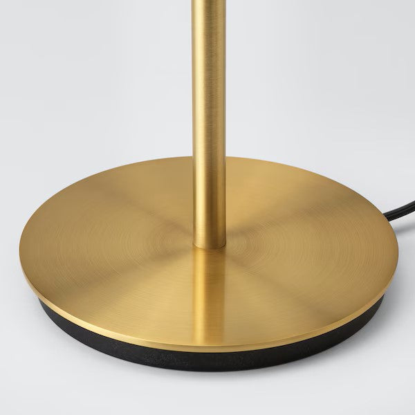 RINGSTA / SKAFTET Table lamp, white/brass