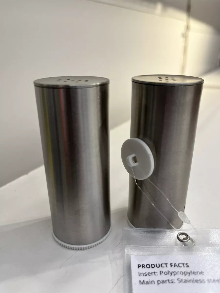 PLATS Salt/pepper shaker, set of 2, stainless steel