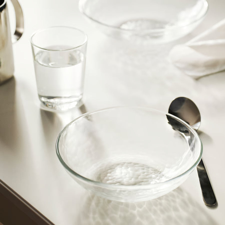 STRANDKRABBA Bowl, glass/transparent, 15 cm
