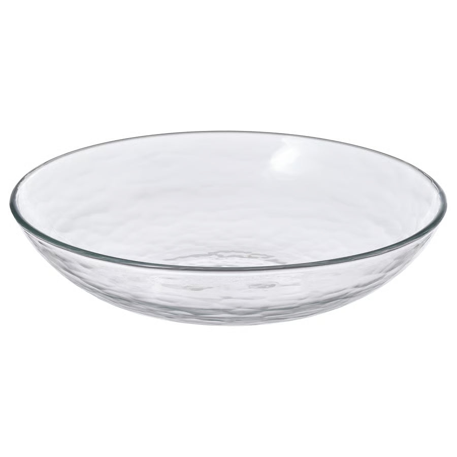 STRANDKRABBA Deep plate, glass/transparent, 19 cm