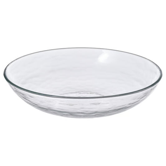STRANDKRABBA Deep plate, glass/transparent, 19 cm